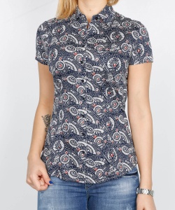 15508 DLF PRINTING MERCERIZED SHIRT NAVY BLUE & WHITE  (1)_1