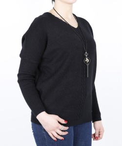 14575 DLF V NECK  PULLOVER BLACK (3)