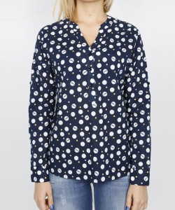 21381 DLF COTTON PRINTING BLOUSE NAVY BLUE (1)