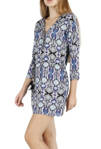 15292 DLF DRESS PRINTING NAVYBLUE & PURPLE  (7)