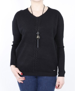 14575 DLF V NECK  PULLOVER BLACK (1)