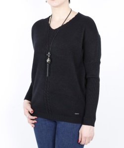 14575 DLF V NECK  PULLOVER BLACK (2)