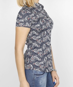 15508 DLF PRINTING MERCERIZED SHIRT NAVY BLUE & WHITE  (4)