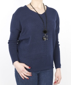 14575 DLF V NECK  PULLOVER NAVY BLUE (3)