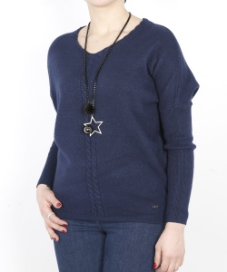 14575 DLF V NECK  PULLOVER NAVY BLUE (2)