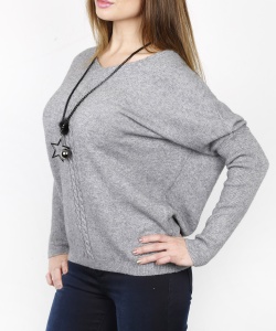 14575 DLF V NECK  PULLOVER GREY (1)